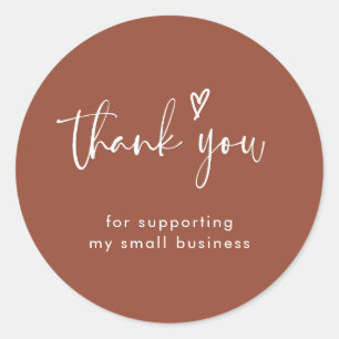 Rond Sticker en Merci Boho Terracotta Small Business