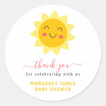 Sticker en Merci de Baby shower solaire mignon