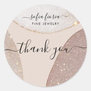 Rond Sticker en Merci de bijoux de Parties scintillant
