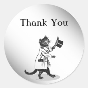 Rond Sticker en Merci de chapeau vintage