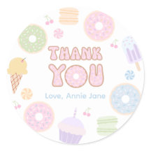Sticker en Merci de Donut Pastel Color
