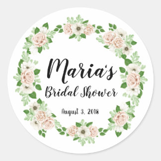 Rond Sticker en Merci de Fête des mariées floral