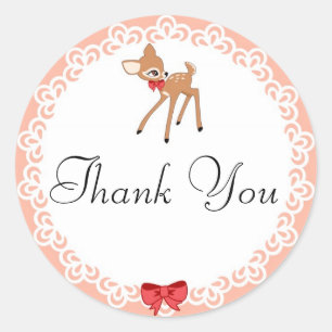 Rond Sticker en Merci de Little Deer