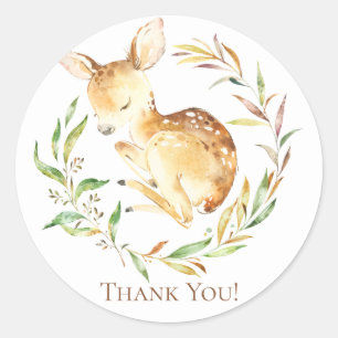 Rond Sticker en Merci de petit cerf Favoriser