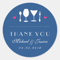 Sticker en Merci Mariage Royal Blue Fourche