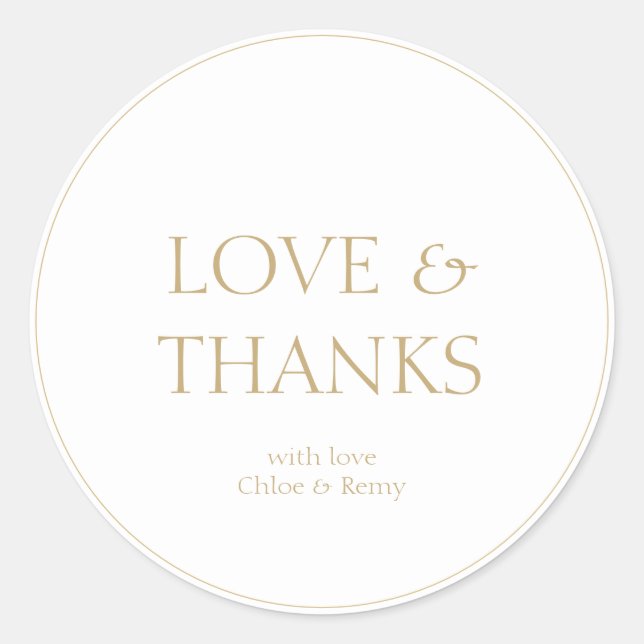 Rond Sticker en Merci Mariage simple en couple blanc (Devant)