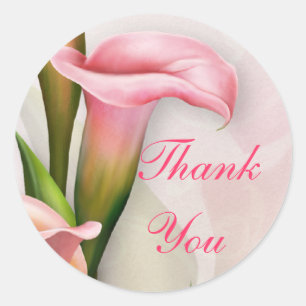 Rond Sticker en Merci rose Calla Lily