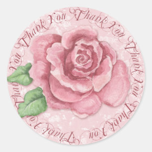 Rond Sticker en Merci Rose de chalet - SRF