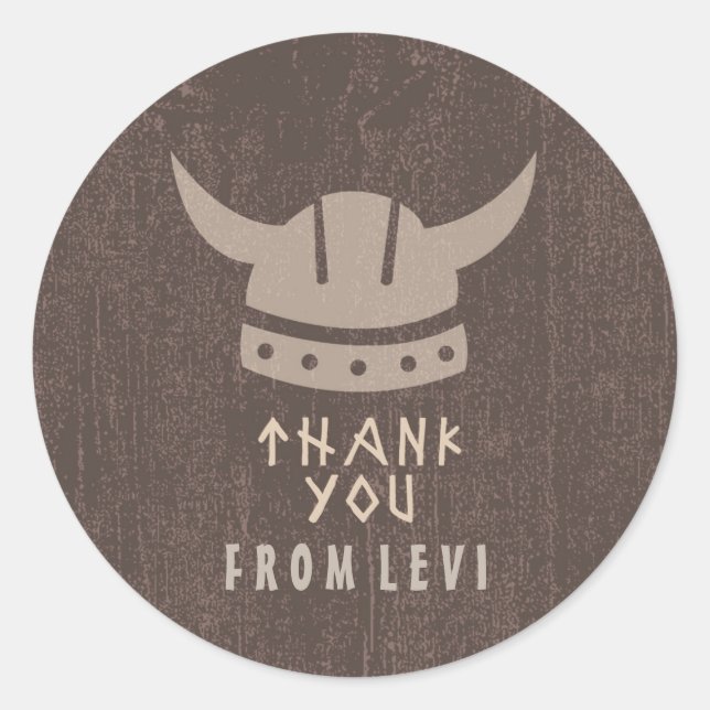 Rond Sticker en Merci Viking & Dragon (Devant)