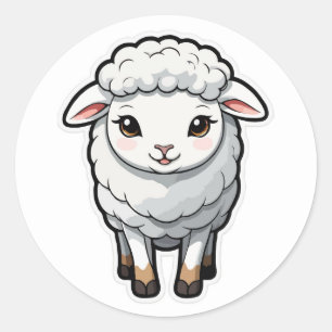 Rond Sticker en mouton mou - Un ami doux et luffeux