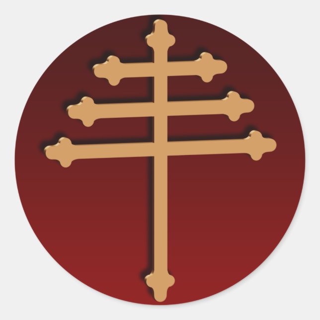 Rond Sticker en or Maronite Cross (Devant)
