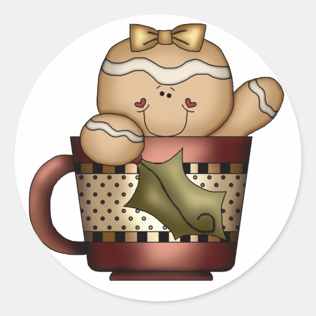 Rond Sticker en pain d'épice de Noël - SRF (Devant)