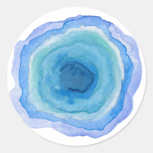 Rond Sticker en pierre d'âge bleu