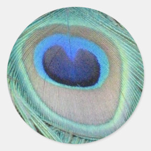 Rond Sticker en plume de paon