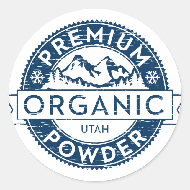 Rond Sticker en poudre Utah biologique de qualité supér (Devant)