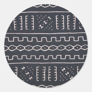 Rond Sticker en tissu de boue noir et blanc