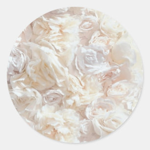 Rond Sticker en tissu pétal Rose doux blanc