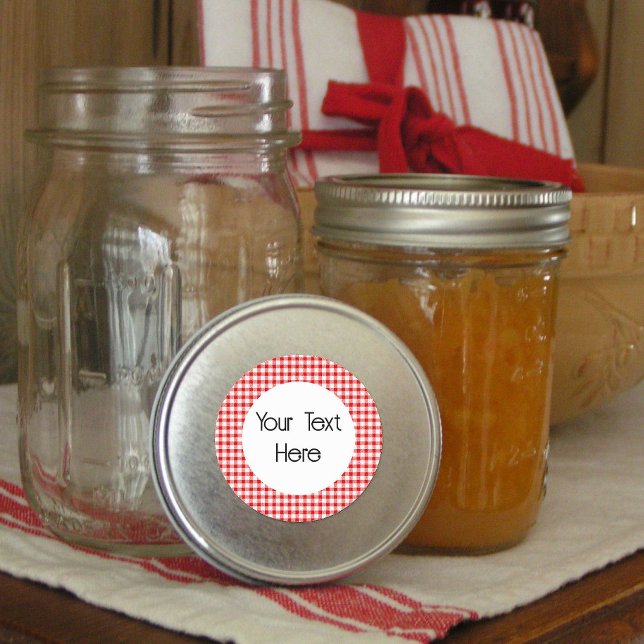 Rond Sticker En vichy rouge (Créateur téléchargé)