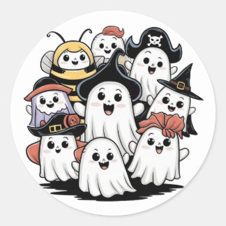 Rond Sticker Enveloppe Fantôme éffrayant