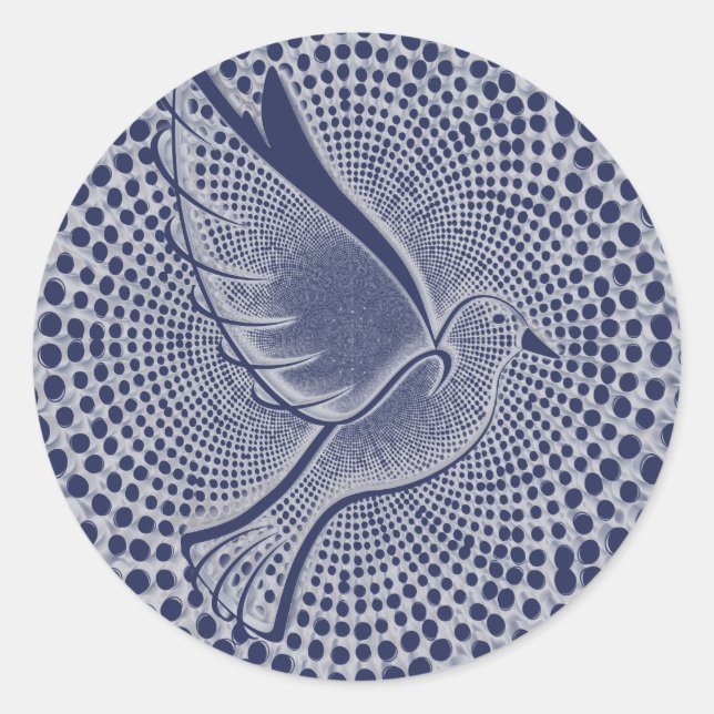 Rond Sticker Enveloppe Peace Dove (Devant)