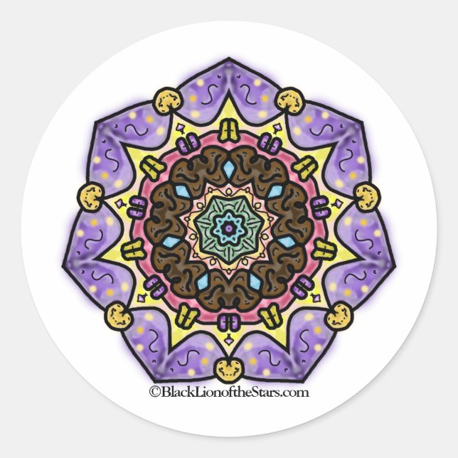 Rond Sticker Etoile Mandala (Devant)