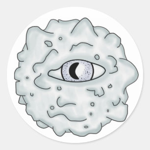 Rond Sticker Eyeball Meaty Gris