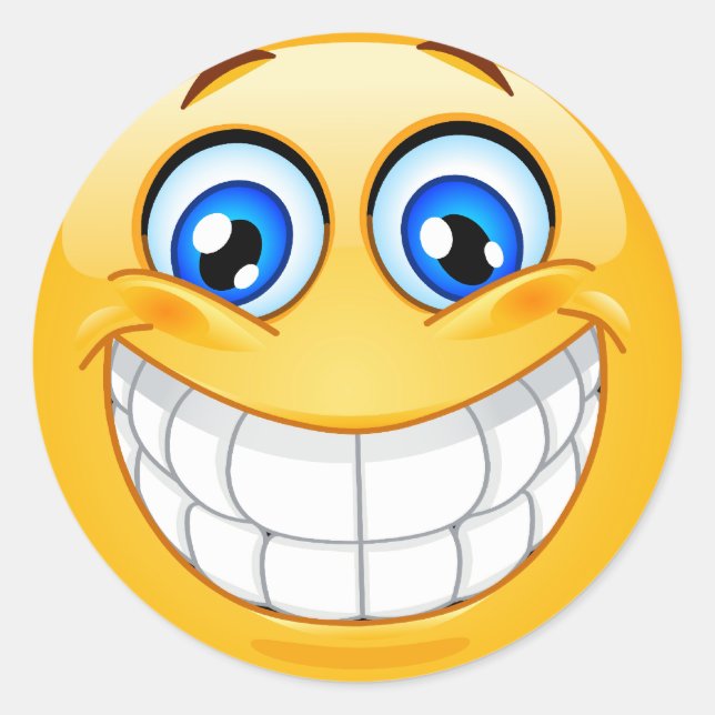 Rond Sticker face sourire (Devant)