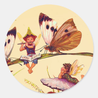Rond Sticker Fairy Papillon de Noël