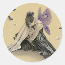 Sticker Fairy Purple Ailes Foncé