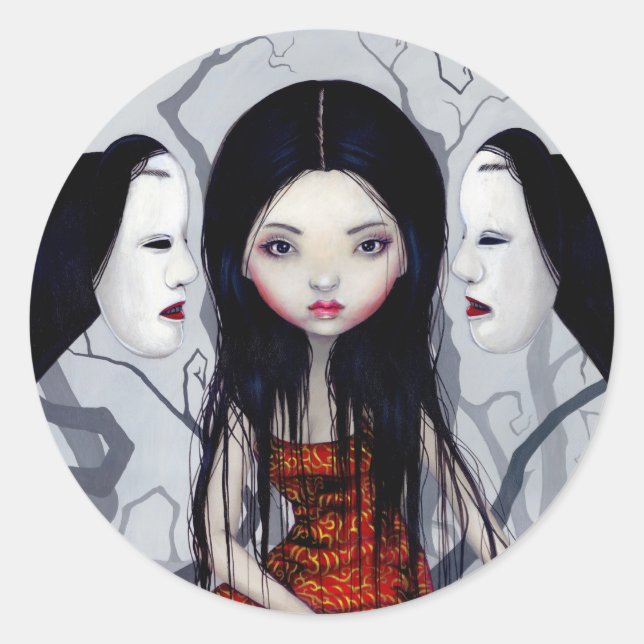 Rond Sticker "Fantômes sans visage" (Devant)