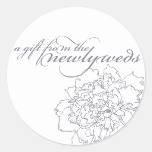 Rond Sticker Favor Mariage Peony