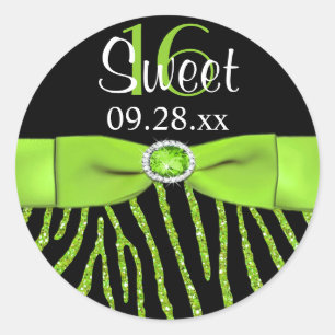 Rond Sticker Favori RIBBON Zebra Sweet 16