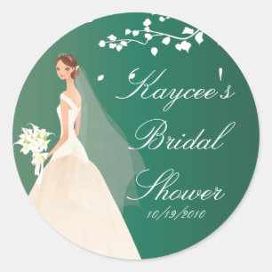 Rond Sticker Fête des mariées Emerald Bride