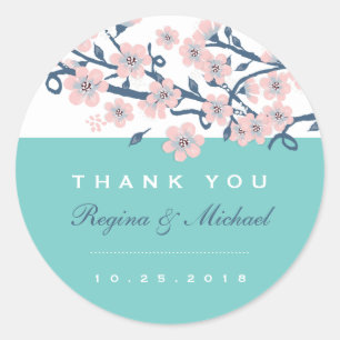 Rond Sticker Fleur Mariage Fleur Cerisier Rose