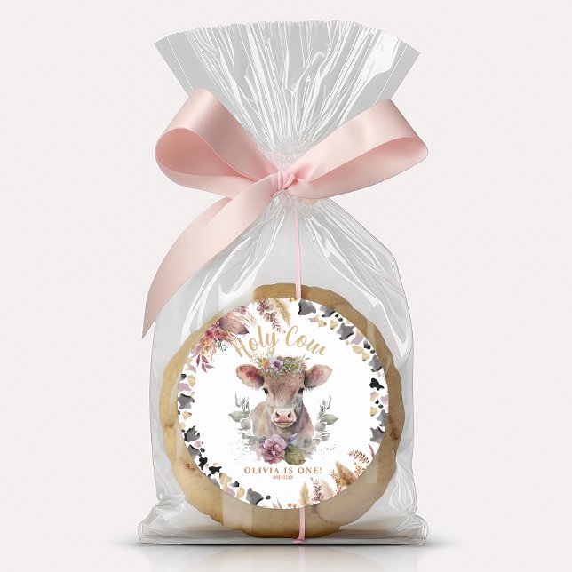 Rond Sticker Fleur Saint Vache Premier Anniversaire Fav (Créateur téléchargé)