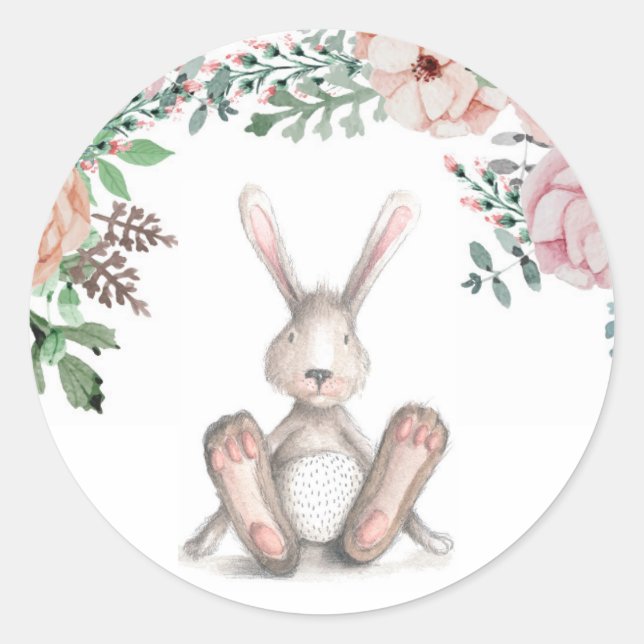 Rond Sticker Floral Bunny (Devant)