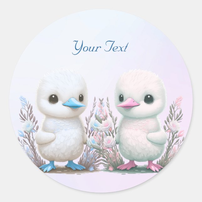 Rond Sticker floral Twin Ducks (Devant)