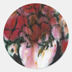 Rond Sticker floral "Vase rose"