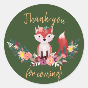Rond Sticker Foxy Round Birthday