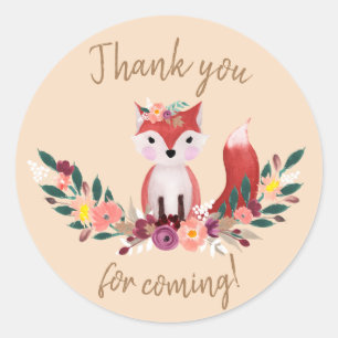 Rond Sticker Foxy Round Birthday