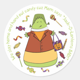 Rond Sticker Frankenkid - Monstres de bonbons Corny