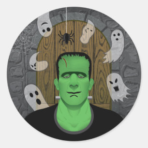 Rond Sticker Frankenstein & Ghosts