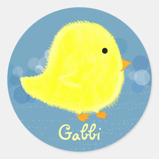 Rond Sticker Gabbi Cute Baby Chick (Devant)