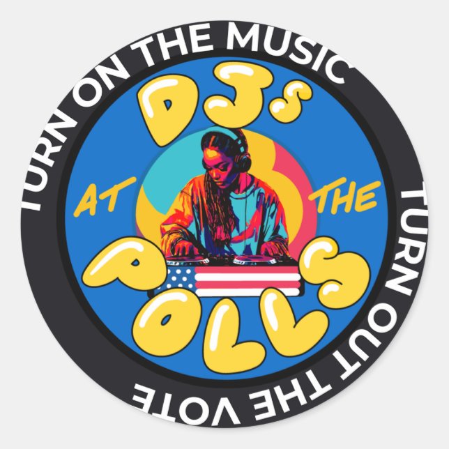 Rond Sticker Gal DJ (Devant)