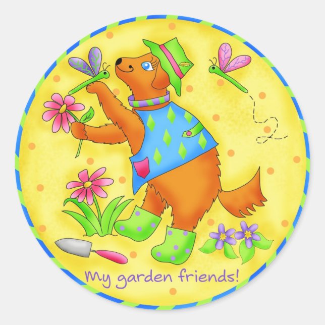 Rond Sticker Garden Friends (Devant)
