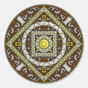 Rond Sticker Gemini Mandala