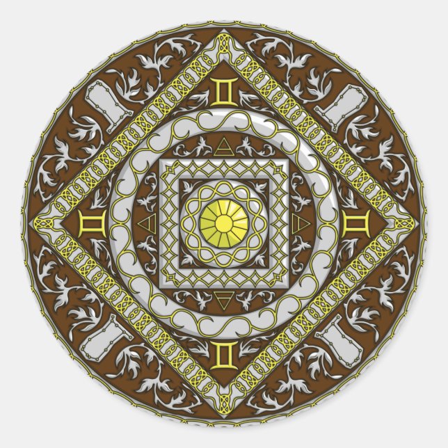 Rond Sticker Gemini Mandala (Devant)