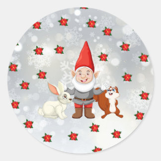 Rond sticker gnome de Noël
