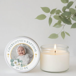 Rond Sticker Gold Cross Baptism Favoriser Religion él