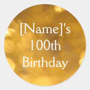 Rond Sticker Golden 100th Birthday